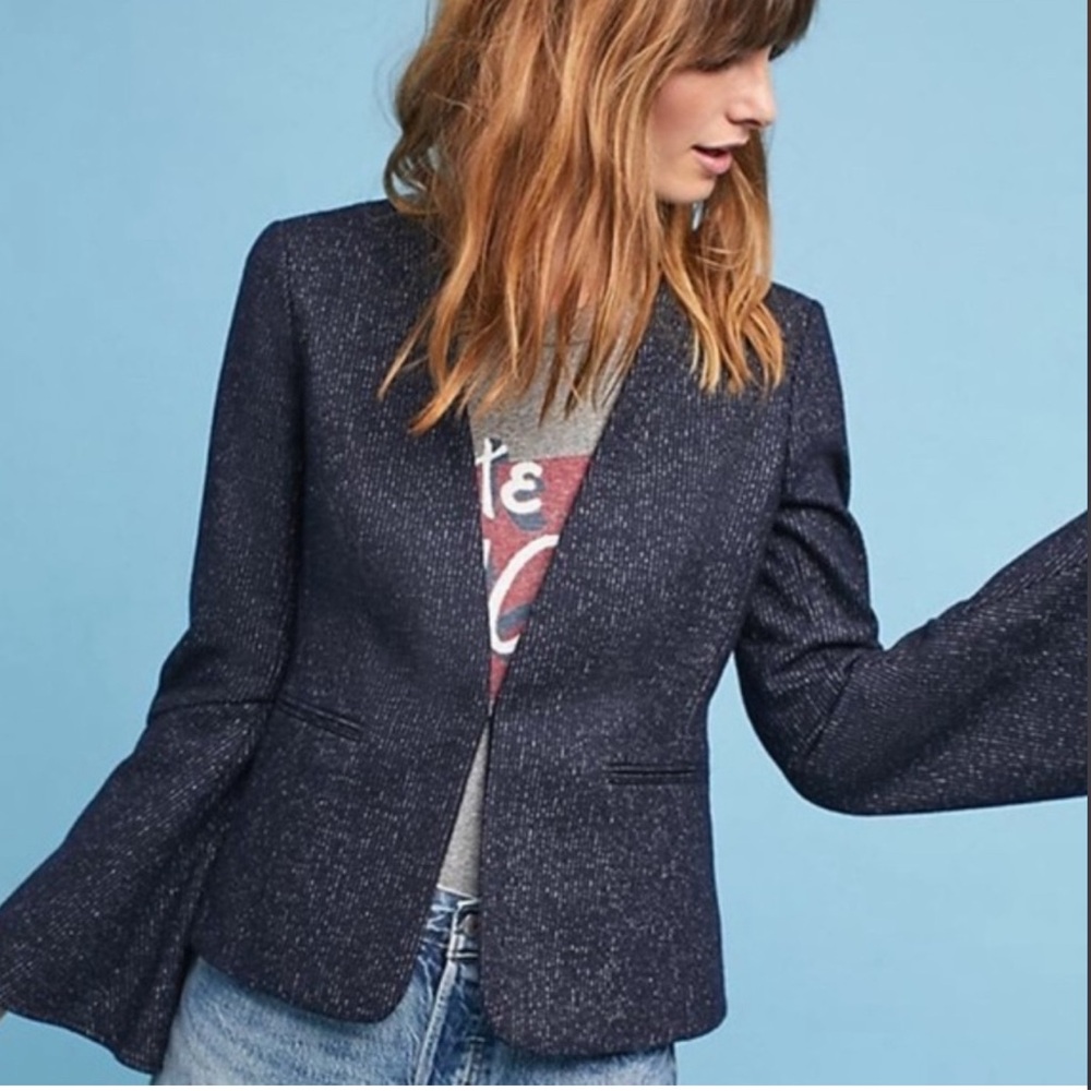 Anthropologie Cartonnier Volume Bell Sleeve Blazer - Picture 1 of 5